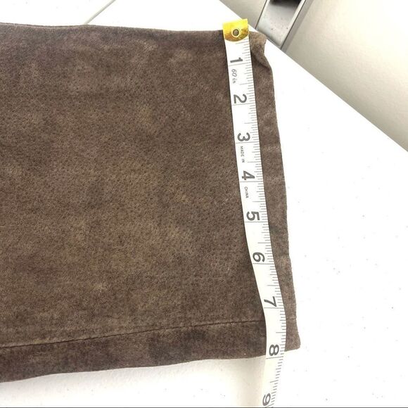 Live A Little brown suede pants jeans EUC size 4 leather - Picture 10 of 13